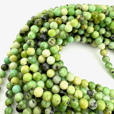 8mm Round Australian Chrysoprase Bead, Chrysoprase Bead, Chrysoprase Bead Strand, 16” Chrysoprase Bead Strand