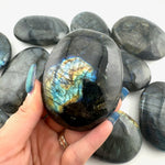 XL Labradorite Palm Stone, Flashy Labradorite Palm Stone, Oversized Labradorite Palm Stone