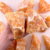 Orange Calcite Chunk, 3" Orange Calcite Chunk, Raw Orange Calcite, Rough Orange Calcite