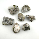 Raw Epidote and Quartz Stone, Natural Quartz and Epidote, Rough Epidote and Quartz