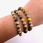 8mm Bumblebee Jasper Bracelet, Round Bumblebee Jasper Bracelet, Bumblebee Jasper Gemstone Bracelet, GC-67