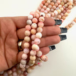 8mm Round Pink Opal Bead, Pink Opal Bead, Pink Opal Bead Strand, 16” Pink Opal Bead Strand