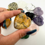 Gemstone Heart Worry Stone, Heart Worry Stone, Heart Worry with Divot, Heart Worry Stone with Thumb Indent