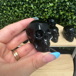 5cm Obsidian Skull Carving, Obsidian Skull Gemstone, Obsidian Skull