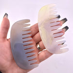 Chalcedony Comb Carving with Case, Gemstone Comb Carving, Chalcedony Hair Comb, B-32