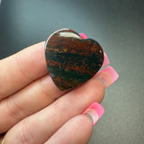 25g Bloodstone Heart Cabochons, Bulk or Wholesale Bloodstone Heart Cabochons, Bloodstone Heart Cabochon