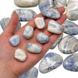 Tumbled Blue Scheelite, Blue Scheelite Tumble, Polished Blue Scheelite, Pocket Blue Scheelite