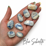 Tumbled Blue Scheelite, Blue Scheelite Tumble, Polished Blue Scheelite, Pocket Blue Scheelite