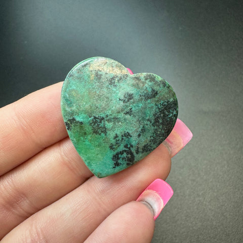 25g Chrysocolla Heart Cabochons, Bulk or Wholesale Chrysocolla Heart Cabochons, Chrysocolla Heart Cabochon