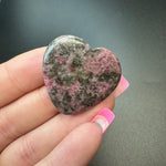 25g Rhodonite Heart Cabochons, Bulk or Wholesale Rhodonite Heart Cabochons, Rhodonite Heart Cabochon