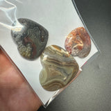 25g Crazy Lace Agate Heart Cabochons, Bulk or Wholesale Crazy Lace Heart Cabochons, Crazy Lace Heart Cabochon