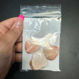 25g Peach Scolecite Heart Cabochons, Bulk or Wholesale Peach Scolecite Heart Cabochons, Peach Scolecite Heart Cabochon