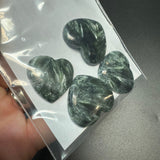 25g Seraphinite Heart Cabochons, Bulk or Wholesale Seraphinite Heart Cabochons, Seraphinite Heart Cabochon