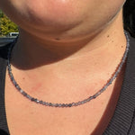 3mm Faceted Gemstone Necklace, Dainty Crystal Necklace, Natural Gemstone Necklace, Facet Gemstone Necklace