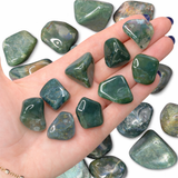 Green Moss Agate, Tumbled Green Moss Agate, Pocket Green Agate