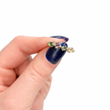 4 Stone Tourmaline Ring - Multi Rainbow Tourmaline Ring - Sterling Silver and Adjustable