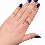 4 Stone Tourmaline Ring - Multi Rainbow Tourmaline Ring - Sterling Silver and Adjustable