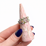 4 Stone Tourmaline Ring - Multi Rainbow Tourmaline Ring - Sterling Silver and Adjustable