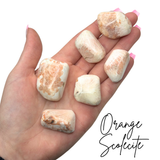 Orange Scolecite Tumble, Peach Scolecite, Pocket Scolecite, Tumbled Orange Scolecite