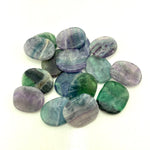 Fluorite Worry Stone, Rainbow Fluorite Smooth Stone, Healing Rainbow Fluorite, P-2