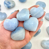 Blue Calcite Heart, Polished Blue Calcite Heart, Madagascar Blue Calcite Heart, Healing Blue Calcite Heart, P-47