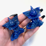 Blue Aventurine Vaporeon Carving, Gemstone Vaporeon Carving, Vaporeon Pokemon Crystal Carving
