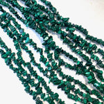 32” Malachite Bead, Malachite Chip Bead Strand, Malachite Bead Necklace, Beaded Malachite