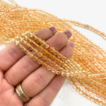 4mm Round Citrine Bead, Citrine Bead, Citrine Bead Strand, 16” Citrine Bead Strand