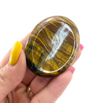 Tiger Eye Worry Stone, Healing Tiger Eye Worry Stone, Smooth Tiger Eye Worry Stone, A-54