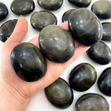 Goldsheen Obsidian Palmstone, Polished Goldsheen Obsidian, Smooth Goldsheen Obsidian Palm