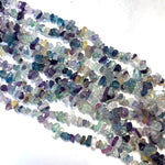 32” Fluorite Bead, Fluorite Chip Bead Strand, Fluorite Bead Necklace, Beaded Rainbow Fluorite