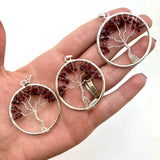 Garnet Tree of Life, Tree of Life Pendant, Garnet Tree of Life Pendant, Silver Tree of Life