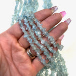 16” Aquamarine Bead, Aquamarine Chip Bead Strand, Aquamarine Bead Necklace, Beaded Aquamarine