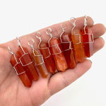 Wire Wrapped Carnelian Pendant, CarnelianPendant, Carnelian Point Pendant