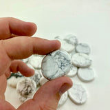 Howlite Worry Stone, Small Howlite Smooth Stone, Healing Howlite Stone, P-4