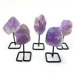 Amethyst Stand, Rough Amethyst on a stand, Amethyst Specimen, Amethyst on Metal Base