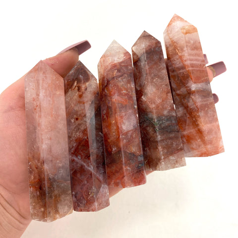 Fire Quartz Point, Polished Fire Quartz, Hematoid Quartz Point, Fire Quartz Obelisk