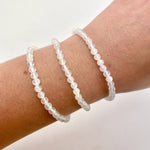 Dainty Selenite Bracelet, Round Bead Selenite Bracelet, 3-4mm Selenite Bracelet, GA-18