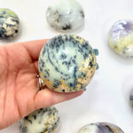 White Agate with Dendrite Palm Stone, Dendrite Agate Palm, Polished Dendrite Agate Palm