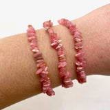 Rhodochrosite Gemstone Bracelet, Rhodochrosite Bracelet, Rhodochrosite Chip Bracelet, GE-47