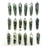 Emerald Orgonite Pendant, Wire Wrapped Emerald Pendant, Emerald in Resin Pendant, Double Terminated Emerald, J-58