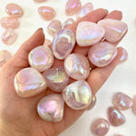 Rose Quartz Aura Tumble, Tumbled Rose Quartz with Angel Aura, Angel Aura Rose Quartz, T-166