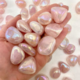 Rose Quartz Aura Tumble, Tumbled Rose Quartz with Angel Aura, Angel Aura Rose Quartz, T-166