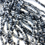 4mm Round Snowflake Obsidian Bead, Snowflake Obsidian Bead Strand, 16” Snowflake Obsidian Bead Strand