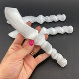 20cm Selenite Knife, Polished Selenite Knife, Selenite Knife Spiral