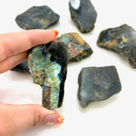 1lb Labradorite Slab, One side polished, Wholesale Labradorite, Bulk Labradorite, Flashy Labradorite