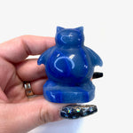 Blue Aventurine Snorlax Carving, Gemstone Snorlax Carving, Crystal Snorlax Carving, Aventurine Snorlax