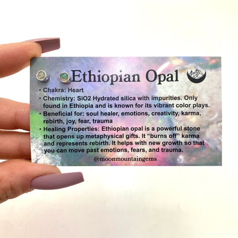 Ethiopian Opal Stud Earring, Sterling Silver Ethiopian Opal Earring, Dainty Opal Earring, Ethiopian Opal Studs
