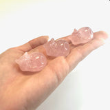 Rose Quartz Sleeping Cat, Rose Quartz Cat Nap, Rose Quartz Cat Nap Carving, Rose Quartz Gemstone Cat Carving, B-37