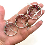 Rainbow Tourmaline Tree of Life, Tree of Life Pendant, Rainbow Tourmaline Tree of Life Pendant, Silver Tree of Life